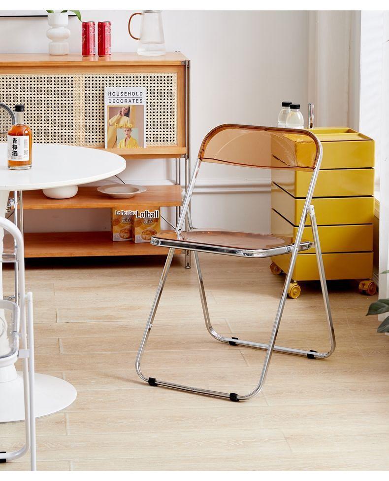 Acrylic Transparent Chair for Photos - Stylish, Portable, Light Luxury Coffee & Dining Chair, Ins Style.