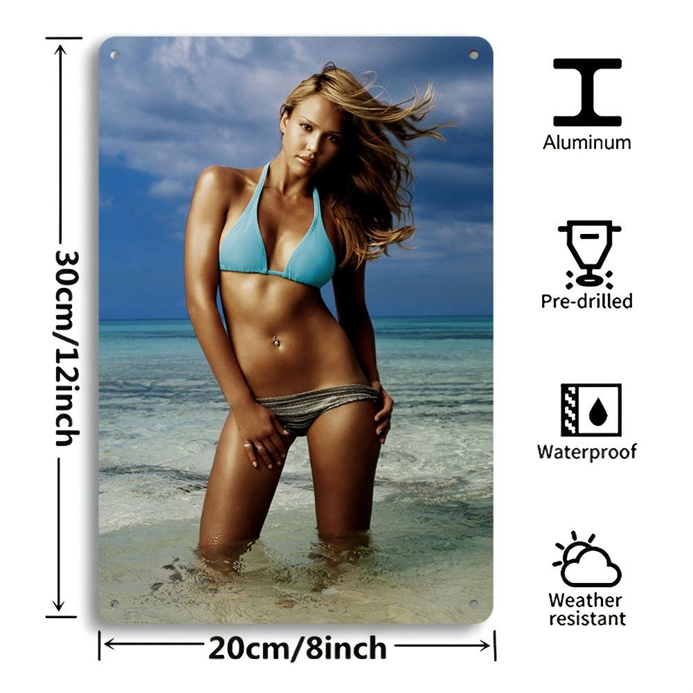 

2D Flat, 1pc Jessica Alba Into the Blue Movie Poster - Turquoise Bikini Beach Scene - Vintage Poster - Lightweight & Durable 20x30cm（7.8x11.8inch）