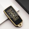 For Acura Key Fob Cover with Engine Hold Remote Start 5 Button Car Key Case Protector for Acura MDX RDX RLX TLX Black Gold Accessories 2017 2018