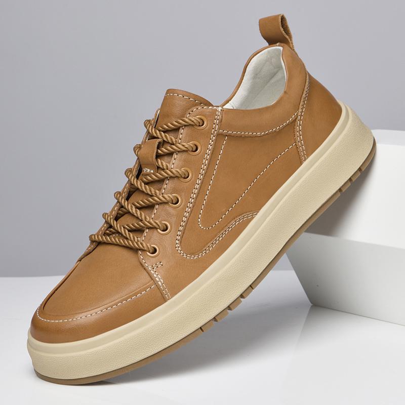 Fashion Fashion Men Casual Leather Flats Soft Oxford Shoes Luxury Quality Outdoor Antiskid Comfy Oxford Shoes Lace-Up Designer Sneakers