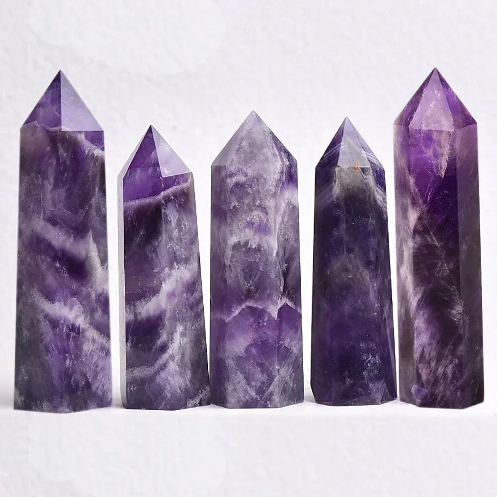Natural Colored Fluorite Single Point Wand Witchcraft Supplies Hexagonal Prism Mineral Stones Crafts Home Decor Christmas Gifts