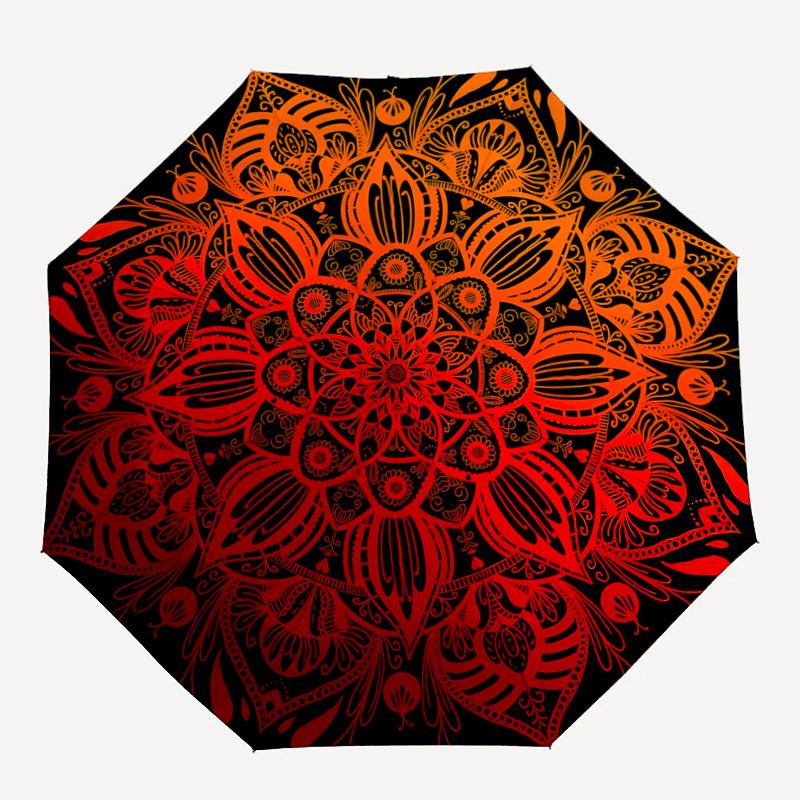 

1pc Mandala Pattern Automatic Open/close Folding Umbrella, Compact Portable Travel Umbrella, Perfect Birthday/Christmas yy250807197