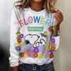 Fashion Women's T shirt  Snoopy printed Daily Sweatshirt Casual Long Sleeve Crew Neck Spring Fall sportswear