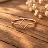 Reiner Kupfer-Quadratring, Minimalistischer Bandring Schmuck, Einfacher Alltagsring, Geschenk für Sie