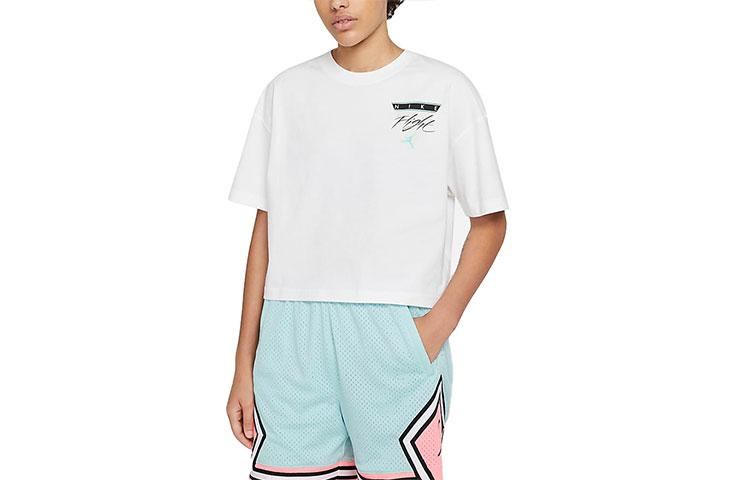Jordan T Shirts Women s White Crew Neck Moderate DC2154-100 XL