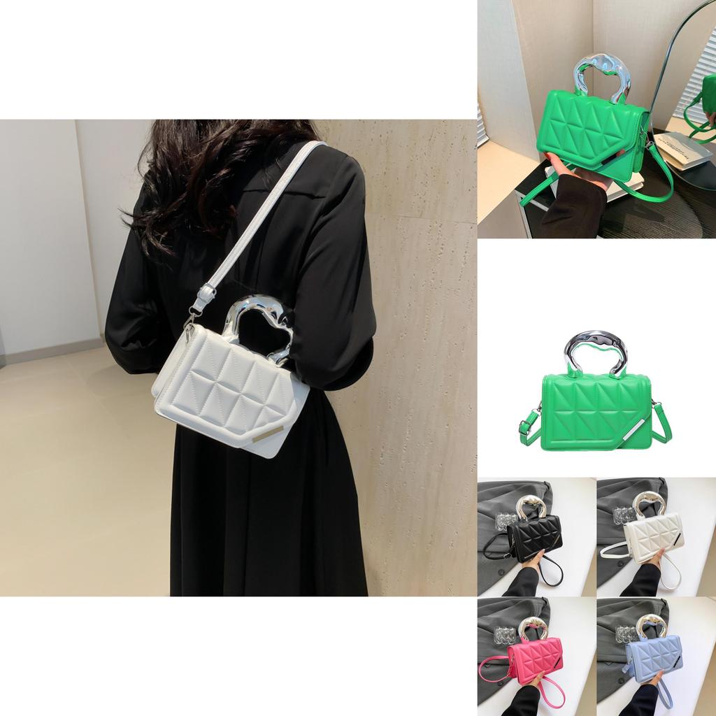 Schicke Trendy PU-Leder Handtasche Kleine Quadratische Tasche Für Damen Mit Stilvollen Nähten