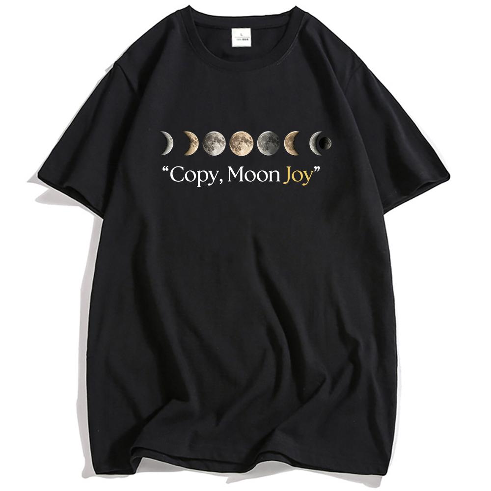 

Unisex Streetwear Copy Moon Joy Tshirt Design Graphic Printing Clothing Short Sleeve Cotton Loose Women Clothing Women T Shirt S