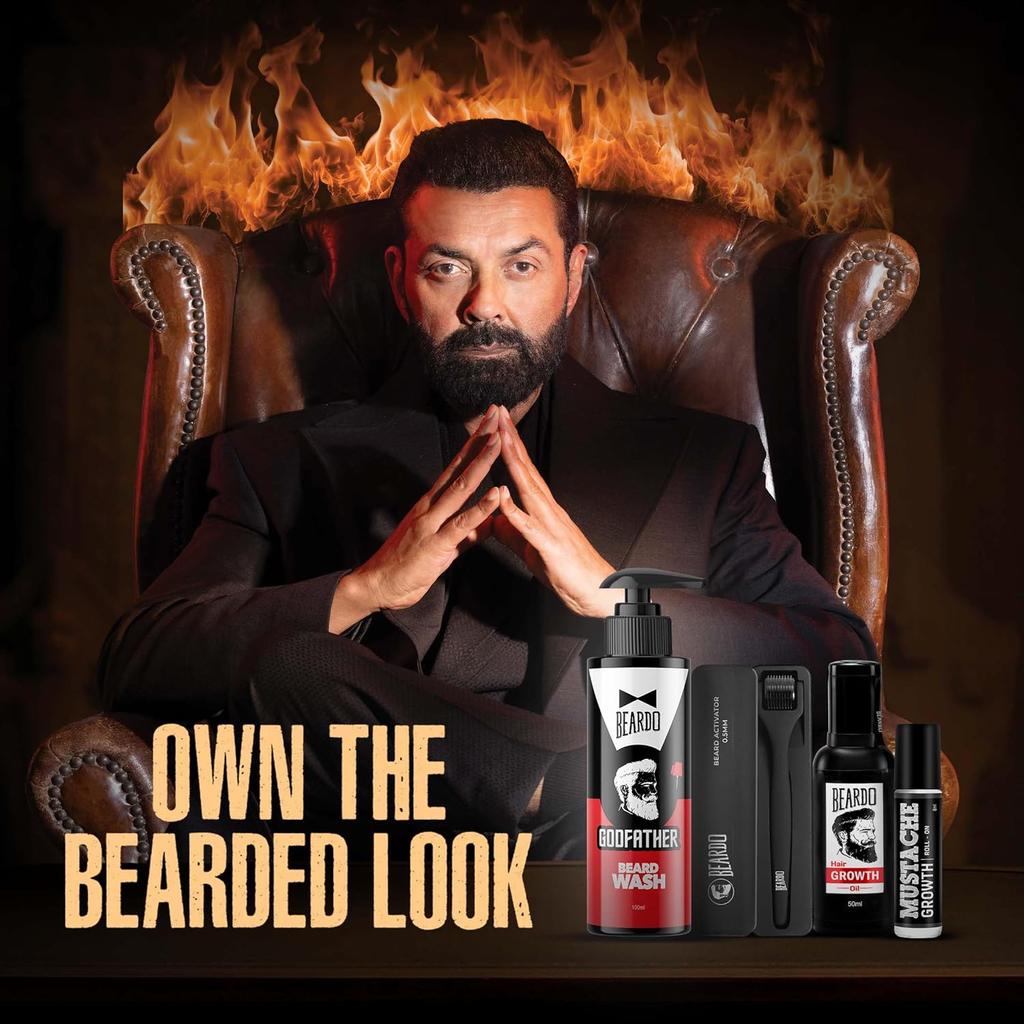 BEARDO Don’s Beard Growth Pro Kit Complete Beard Grooming Set For Men With Oil Wash Activator Roll On Gift Kit