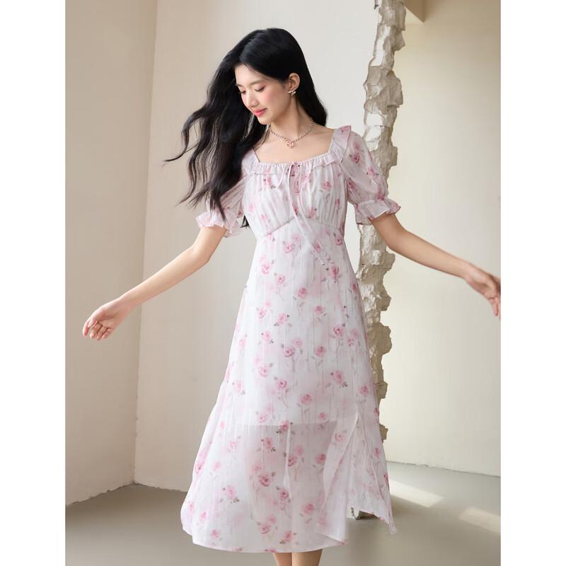 Women s Elegant Printed Midi Dress M