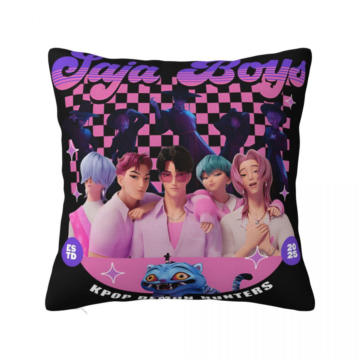 

SAJA BOYS Pillow Cover K-POP Demon Hunters Anime Soft Pillow Case Cushion Cover Morden Design Pillowcases For Living Room Chair 12x12Inch
