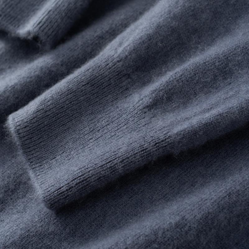 High lapel cashmere sweater, pullover, thickened sweater with base and wool knitted sweater inside.