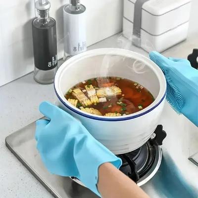 Mănuși de curățat pentru spălat vase Mănuși magice pentru spălat vase din cauciuc siliconic pentru spălat cu burete de uz casnic Instrumente de curățare a bucătăriei