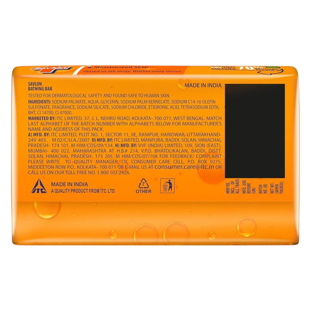 Savlon Moisturizing Glycerin Soap Bar 120gX5 Each Gentle Skin Care With Germ Protection For Men Women And All Skin Types