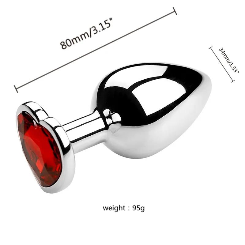 Metal Anal Plug for Women Men Couples Butt Plug Butt Toy Adult Game Masturbator Anal S/M/L Diamond Sex Toy for Adult Products