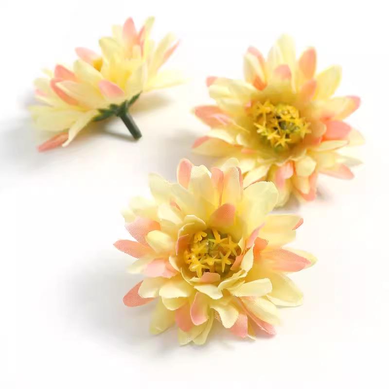Orange Series Silk Artificial Flowers for DIY Headdress, Clothing Accessories, and Decorative Straw Hat Embellishments.