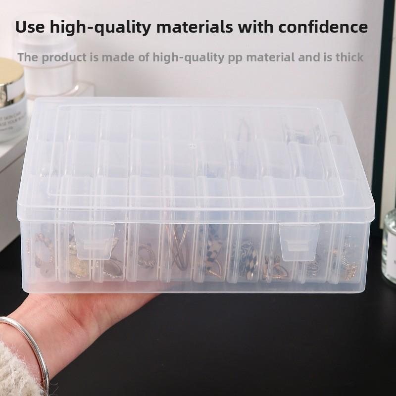 Transparent Jewelry Small Beads Box, Storage Box for Accessories, Organizer for Tabletop Clutter, Plastic Multi-compartment Set