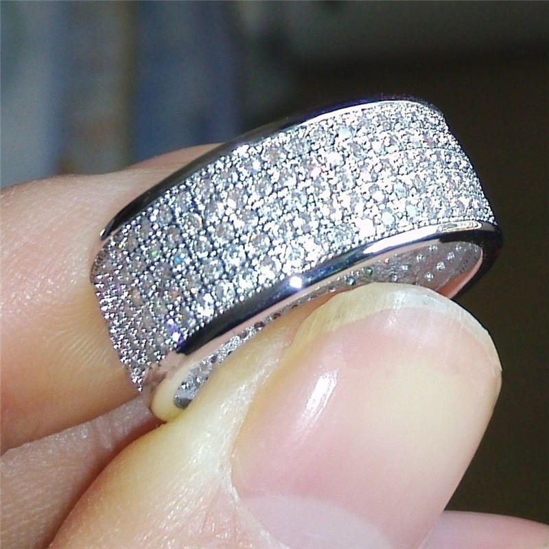 Damen Herren Mode Luxus Zirkon Diamant Ring Zierlich Paar Eheringe Elegantes Schmuckstück Geschenk