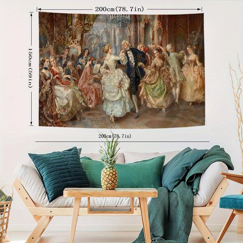 Großer Barock-Ballsaal-Wandteppich Bringt historische Eleganz und Luxus in Ihren Wohnraum