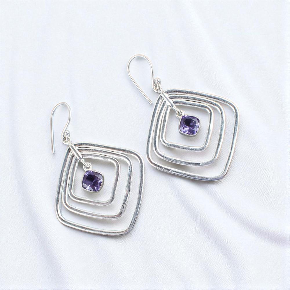 

Iolite Gemstone 925 Sterling Silver Jewelry Handmade Drop/Dangle Earrings 2.44 EE-71-17