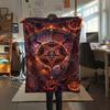1Pc Satan's Pentagram Print Flannel Blanket, High quality Comfortable for All Seasons, Home Decor, Warmth and Comfort, Perfect for Christmas Gifts137