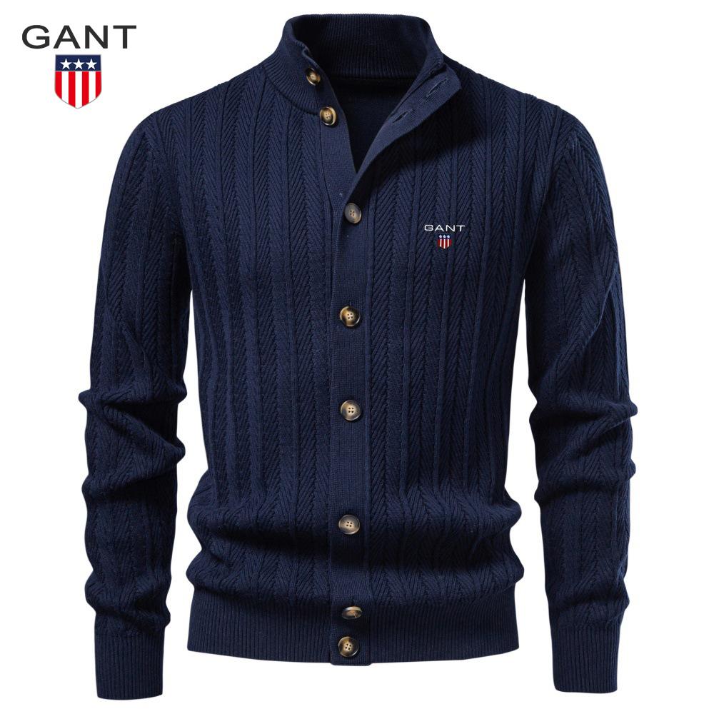 Gant 2026 New Autumn and Winter Woolen Cardigan Men's High-quality Business Casual Sweater Knitted Sweater
