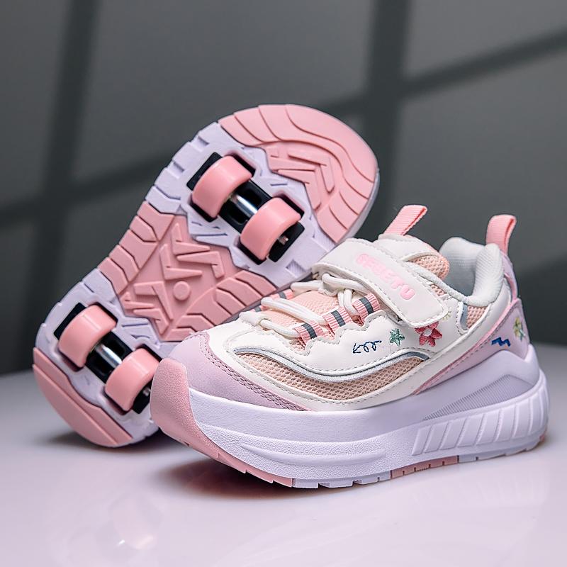 TUINANLE Sneakers for Boys and Girls Kids' Running Shoes with Four-Wheel Roller Skates