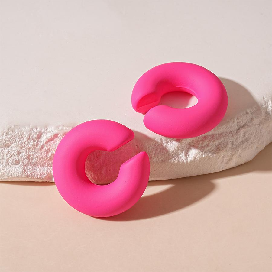 1Pair Sweet Cool Candy Ear Clip For Women Texture Colorful No Pierced Ear Cuff Female Party Daily Jewelry
