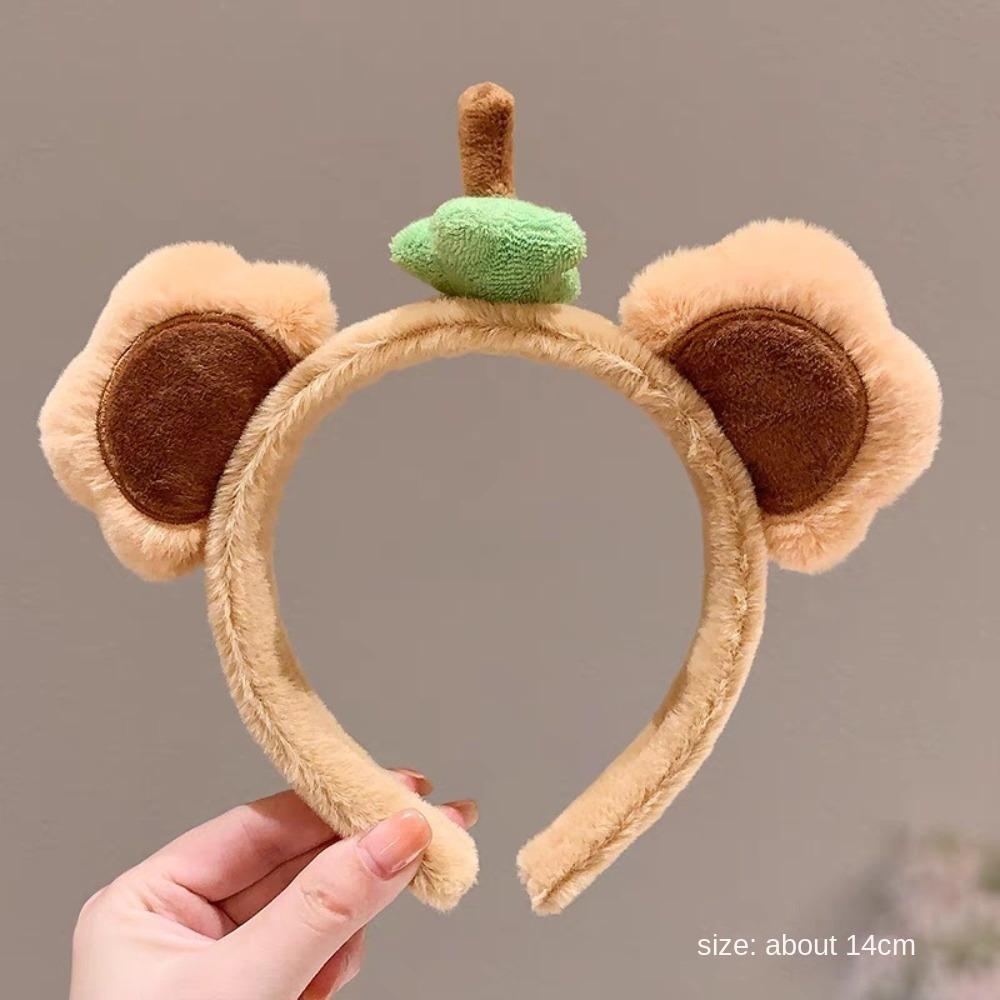 Cute Fruit Bear Ear Hair Hoop Sweet Girl Headwear Fashion Plush Hairband Hair Clip  For Women Girls