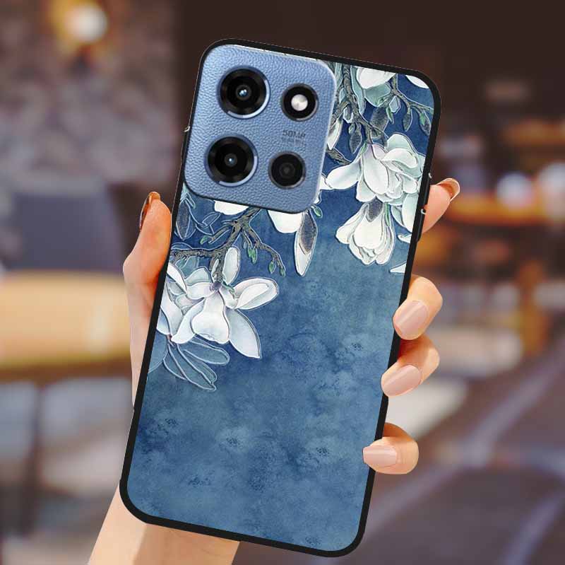 For Motorola G 5G 2025 Phone Case Bumper Soft TPU Silicone Back Cover 3D Flower Emboss Shell For Motorola Moto G 5G Fundas Coque