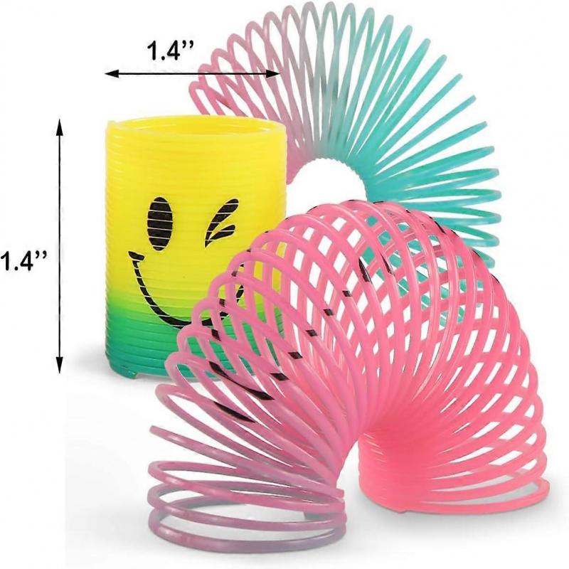 30 Pack Spring Rainbow Magic Fidget Stress Coil Mini Springs Bulk Toys For Party Favor Carnival Prize Birthday Goodie Bag Stuffers