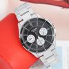 Montre - CASIO - Fond noir avec 3 cadrans - Etanche 50 m - Acier inoxydable - Quartz