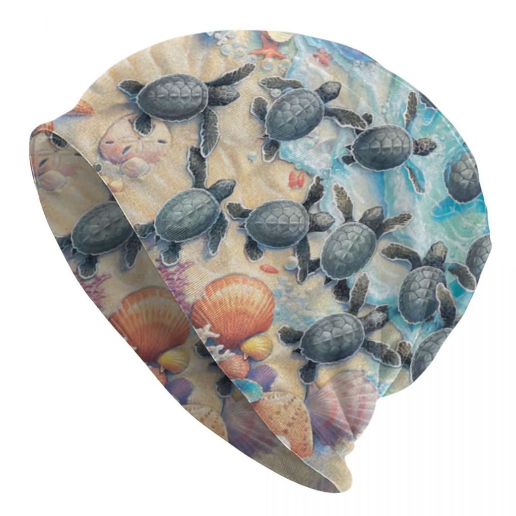 Custom Ocean Sea Turtle Bonnet Hat Knitted Hat Unisex Women Fashion Unisex Adult Winter Warm Skullies Beanies Caps