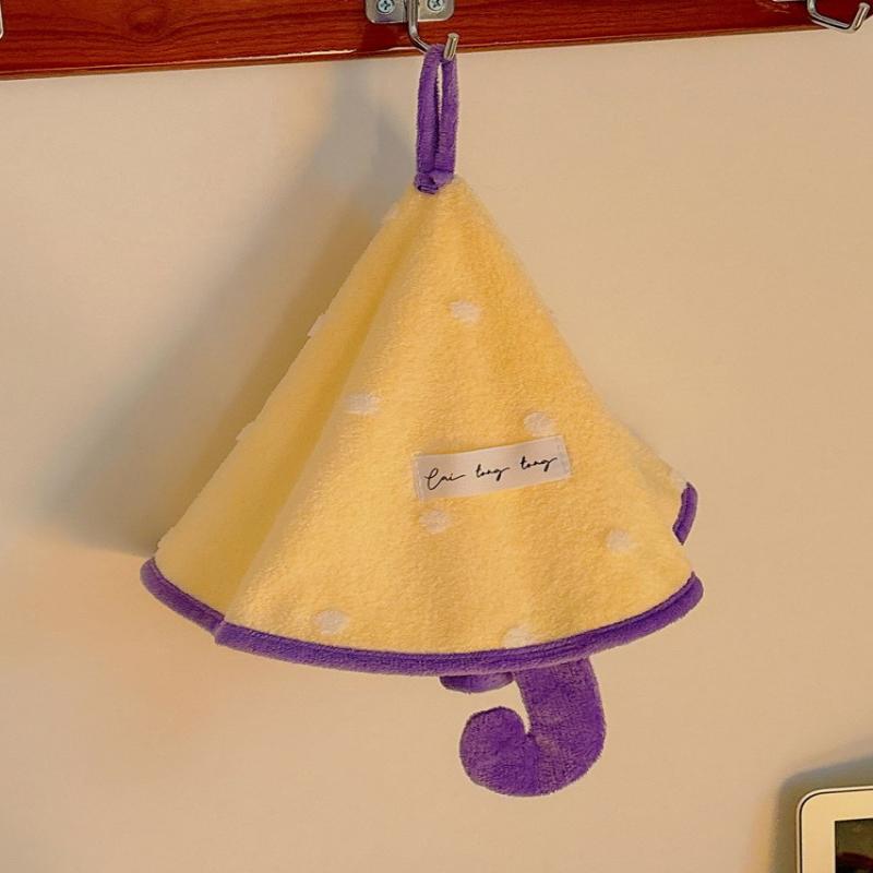 Mini Umbrella-Shaped Hand Towel, Cute Absorbent And Quick-Drying Bathroom Towel, Thickened Coral Fleece Kitchen Handkerchief
