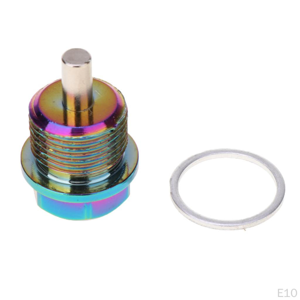 Anodized Engine Oil Pan Drain Sump Filter Adsorb Plug Bolt with Washer