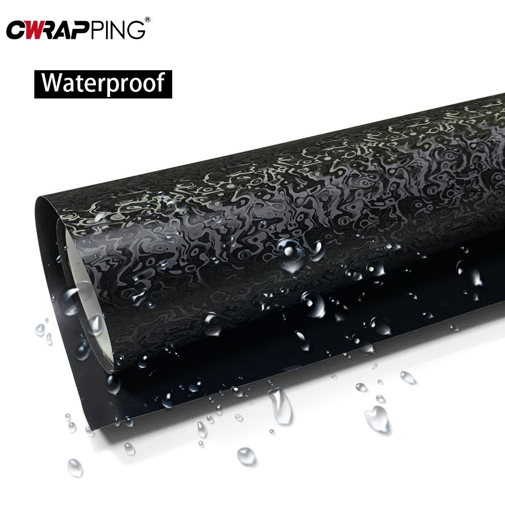 PET Kohlefaser Aufkleber Premium Ghost Black Autoaufkleber Vinyl Wrap Rolle Klebeaufkleber Autofolierung Folie Autozubehör