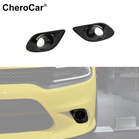 Front Fog Light Lamp Cover Trim for 2015+ Dodge Charger Exterior Accessories