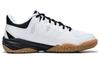 Li Ning Seamless Textile, Synthetic Leather Abrasion Resistant Breathable Low Top Badminton Shoes Unisex White Black AYTT025-1