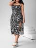 High-Quality Daisy Print Sexy Suspender Dress with Adjustable Buckle