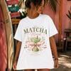 Matcha Lover Shirt, Cute Coquette Matcha Tee, Iced Matcha Latte Graphic, Top Pink Bow Aesthetic Gift for Women, Trendy Tee