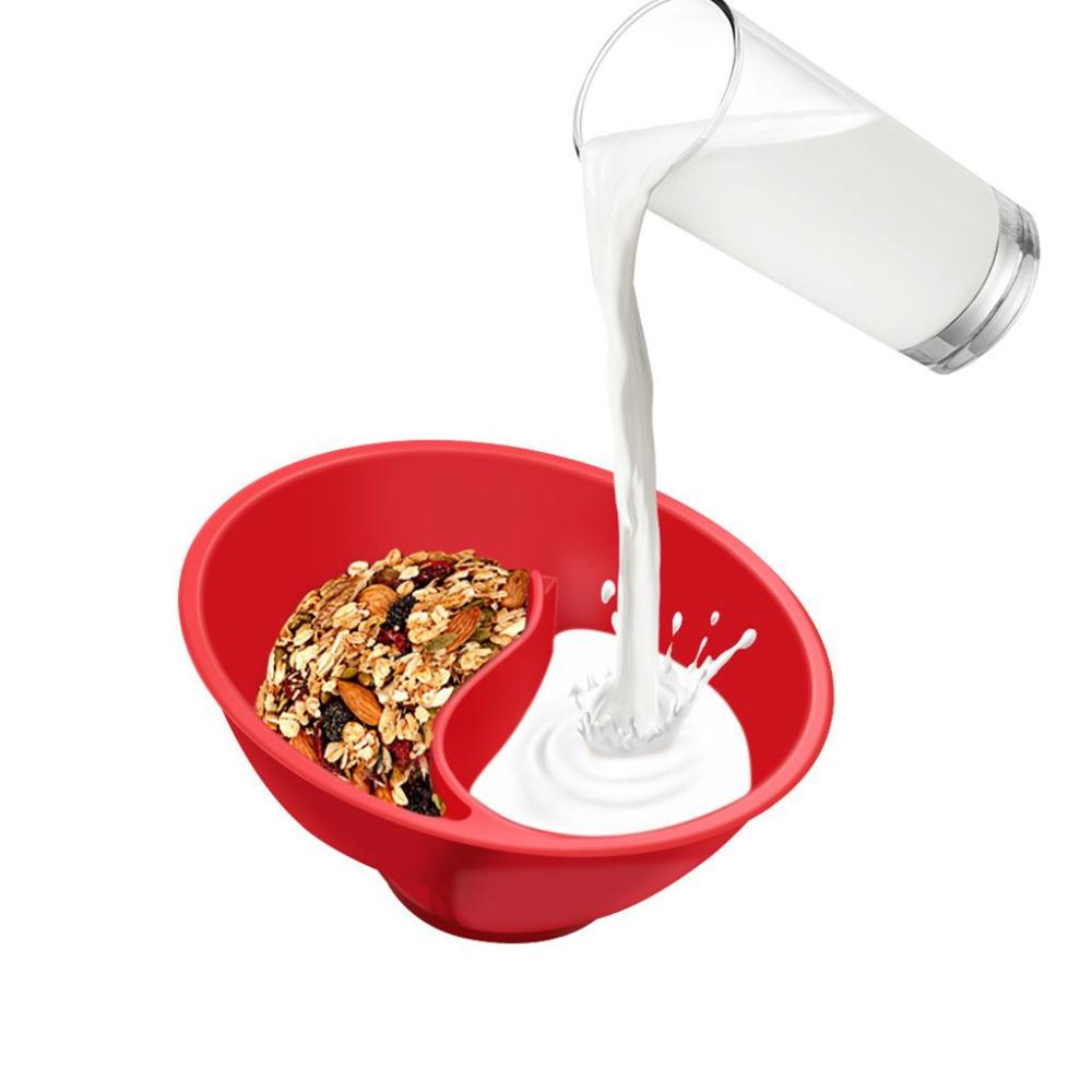 

with Spiral Slide Two Part Dry and Wet Separated Tableware Cereal Bowl Snack Bowl Breakfast Plates белый