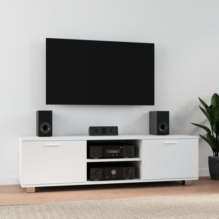 342622 vidaXL Meuble TV Blanc 140x40,5x35 cm Bois d'ingénierie