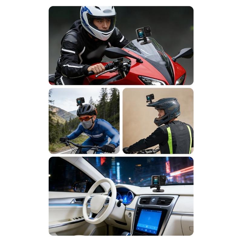 Helmet Mount Base Fix Bracket with Screw Nut Adapter for Action Camera Installation Lightweight Weather Resistance