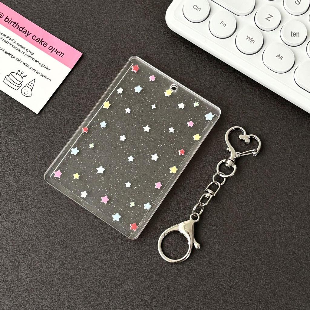 Colorful Snowflake Glitter Acrylic ID Card Holder Sleeve