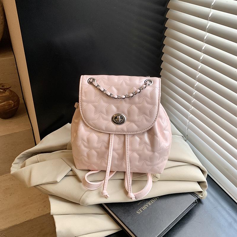Embroidered Thread Pentagram Backpack Women's Fashion 2025 Summer New Niche Design Chain Bag Xiaoxiangfeng Backpack Women