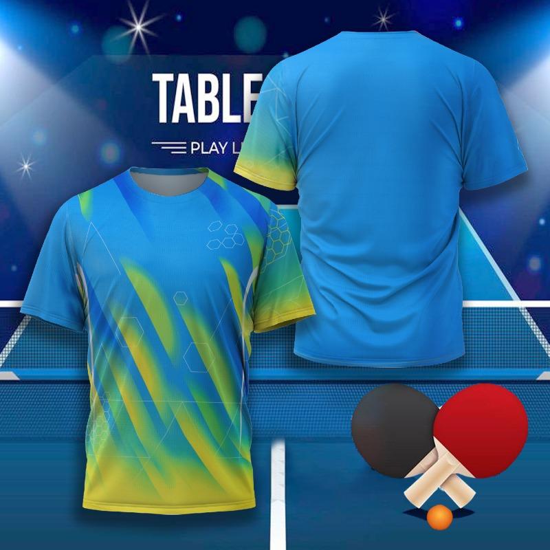 Fashion 3D Table Tennis Jersey Graphic T Shirt for Men Clothing Casual Sports Gym Fitness