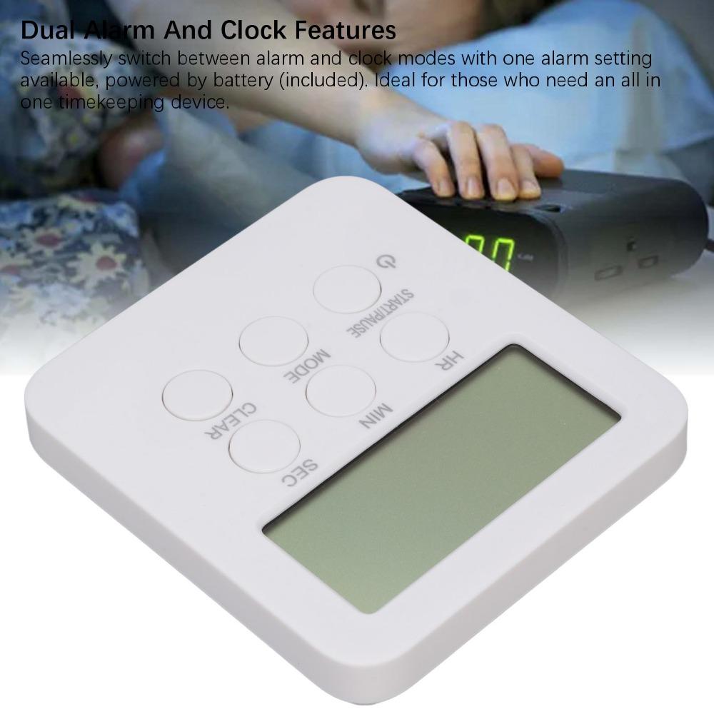 24H Alarm Clock White Reminder Device Versatile Countdown Timer for Baking