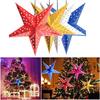 Christmas Decoration Supplies Hollowed Out Five-Pointed Star Festival Shopping Mall Shop Scene Layout Three-Dimensional Star Hanging Ornaments