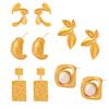 Geometric Imitation Pearl Texture Titanium Steel Casting Earrings Jewelry Versatile New 18K Real Gold Plated Color Retention Set