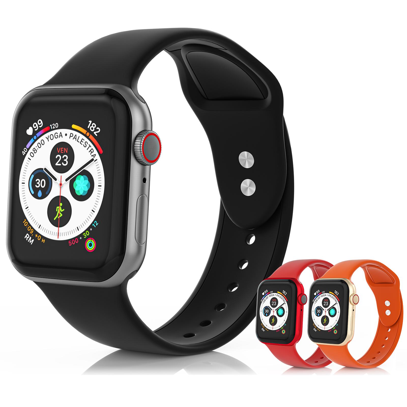 

Комплект из 3 силиконовых ремешков Apple Watch для Apple Watch серии iWatch Ultra SE2 SE 8 7 6 5 4 3 38/40/41mm S красный/чёрный