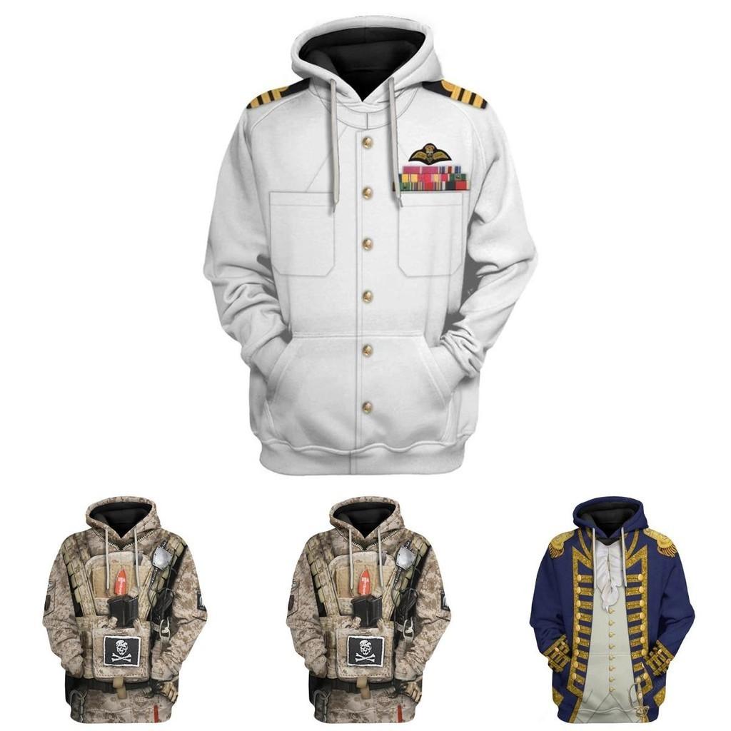 Historical Army Uniforms 3d Pattern Hoodie Cosplay Sweatershirt For Men And Women